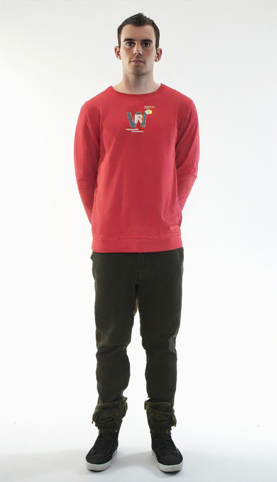 Red Printed Sweatshirt